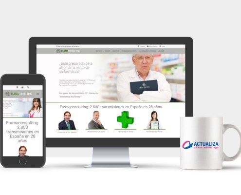 Página web corporativa integrada con ERP y CRM para Farmaconsulting