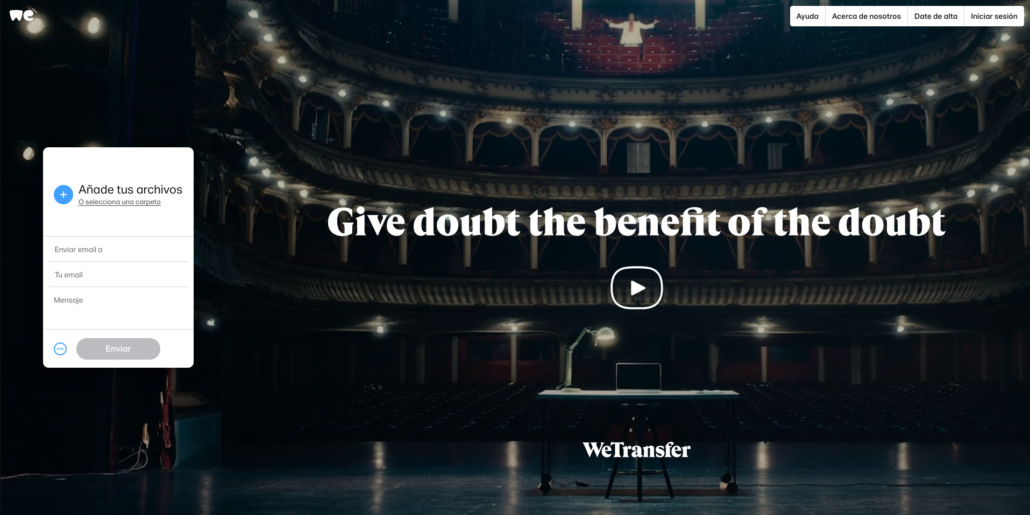 WeTransfer, Transferencia de Archivos